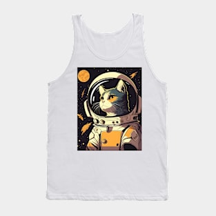 Funny Cat Astronaut Space Cat Lover Retro - Love Cats Tank Top